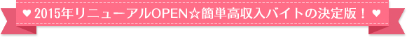 2015年リニューアルOPEN☆簡単高収入バイトの決定版！